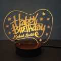 Customize 3d Happy Birthday with Names illusion lamp, 3D Light Lamp, Night Lamp, Decoration Piece, Gift Piece. 