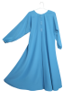 Abyaa Front Button style with closed Sleaves Stylish Design | Blue and  light blue  Color Design | | Abaya New design Gown. 