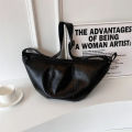 Female Banana bag High-quality Lacquer Women's Crossbody bag Large Brown Aesthetic handbag for Casual Daily use Fashion. 