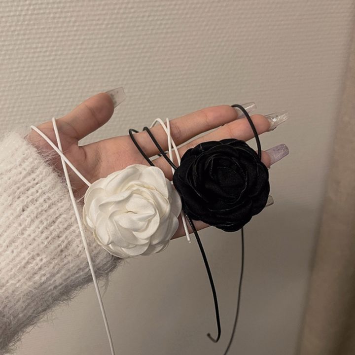 1PC Cool Vintage Black Dinner Party Big Flower Lace Choker Collar Neck