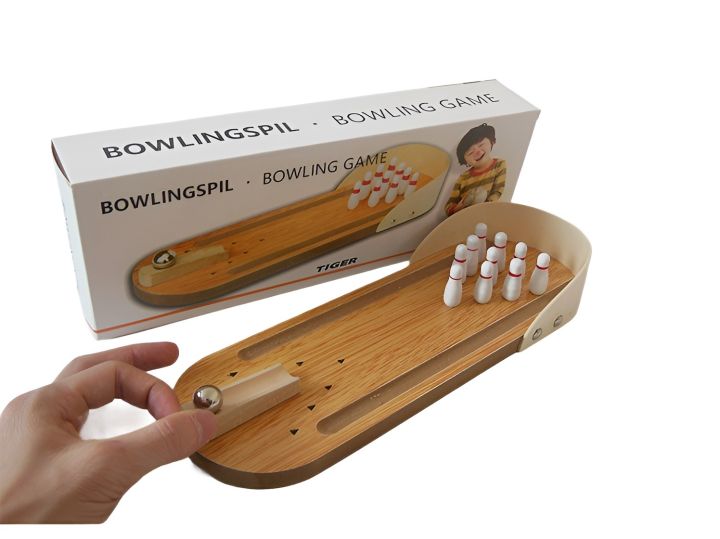 Mini Bowling spil Set for Kids Wooden Mini Bowling Interactive Parent-Child Desk Toy Polished Developmental Relaxing Mini Bowling Game for 3+ Years Old Sporting Supplies educational wooden mini bowling indoor Creative Gift game