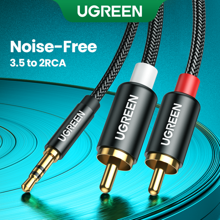 Ugreen RCA Cable HiFi Stereo 2RCA to 3.5mm Male to Male Audio Cable Cord AUX RCA Jack 3.5 Y Splitter for Amplifiers Audio Home Theater Cable RCA for Speakers iPod MP3 Player