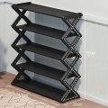 Easy-to-Assemble 4-Tier Shoe Rack – Space-Saving Metal Shoe Organizer. 