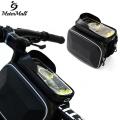 MeterMall Bicycle Frame Bag Carbon Pattern Waterproof Scratch-resistant Reflective Touch Screen Mountain Bike Mobile Phone Bag. 