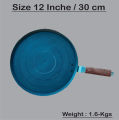 Iron Hot Plate Full Size Metal 12 Inch 13 Inch 14 Inch Durable Quality Heavy Duty for Roti Maker Hot Plate Iron Tawa 33cm Tawa for Pratha Dosa Maker Iron Pan for Chapati Ulta Tawa Metal Loha Tawa Original With Wooden Handle. 