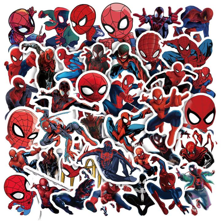 50PCS Marvel Spider-Man: No Way Home Stickers Black Spider-Man  Funny DIY Stickers Graffiti Travel Luggage Guitar Skateboard Cool Waterproof Sticker for Kid Toys