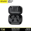 Awei T36 TWS Earbuds With 5 Hours Playtime, Bluetooth V5.3, Zero Delay, Bass Sound. 