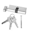 70mm Aluminum Door Lock Cylinder Home Security Anti-Snap 3 Keys Silver Tone-silver. 