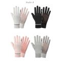 Fashion Women Gloves Summer Ladies Anti-UV Sunscreen Ice Silk Thin Gloves Mesh Breathable Can Be Opened Fingertip Driving Gloves. 