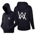 New Black Alan Walker Front and Back Printed Hoodie Zipper For Boys and Men. 