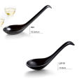 5pcs Japanese Style Spoons Soup Spoon Black Matte Asian Ladle Spoon with Long Handle for Restaurants. 