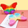 Pop It Butterfly Fidget Toy For Kids Bag Handbag Push Bubble Fidget Toy Kids Anti Anxiety Bag With Chain As Gifts. 