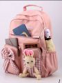 Student College School Backpack bow and bunny backpack with free stickers. 