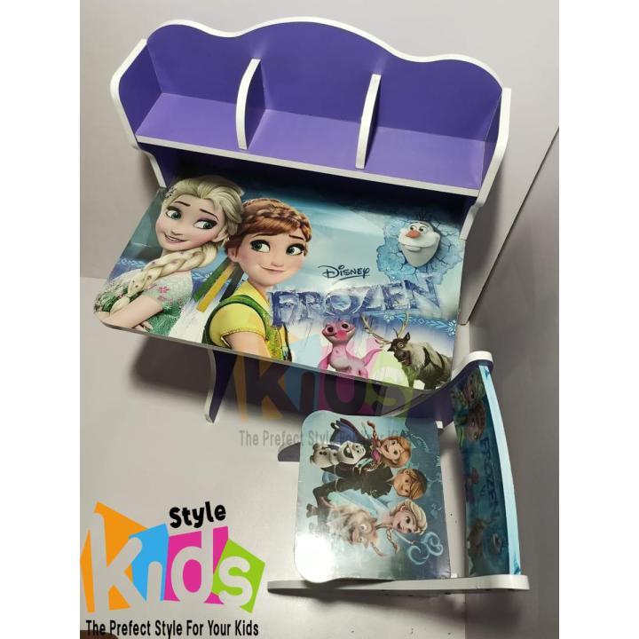 Kids Study Table and Chair, Wooden Table Chair,Study Table, Study Chair frozen cartoon ,  children study table chair ,playing table drawing table frozen character