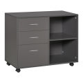 Printer Stand Storage Rack Freestanding Storage Cabinet w/ 3 Drawers 2 Shelves 4 Wheels Office. 
