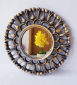 Elegant 3-Piece Golden Decorative Wall Mirror Set for Home Room Decor. 