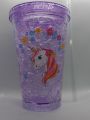 Unicorn Confetti Tumbler water glass with Straw for Kids. 