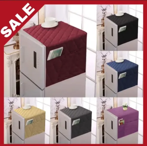Quilted%20Cotton%20Fridge%20Top%20Cover%20with%206%20Pockets%20%E2%80%93%20Dustproof%20Design%20(21%20x%2056%20Inches)%20-%20Image%202