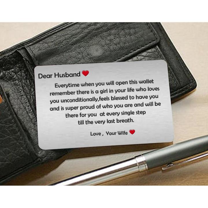 Metal Wallet Card Gift for your Husband Wife Love