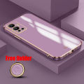 Biruiqu for Infinix Hot 12 Back Cover Luxury 6D Plating Frame Shiny Bling Phone Pounch Soft Silicone Square Phone Case. 