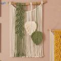 Macrame Wall Hanging Decor Hand Woven Bohemian Tapestry Boho Style Braided Tassels Pendant for Dining Room Cafe Background Office Home Decor. 