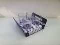 Imperial High Quality 6/4 Rectangle Slot Tray, Cup Display for Kitchenware, Acrylic Glass Holder, Black/White One Size. 
