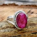 Ruby Gemstone Ring 925 Sterling Silver Handmade Girls Jewelry All Size. 
