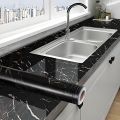 Self Adhesive Black Marble Sheet for Kitchen - Anti Oil and Heat Resistant Wallpaper. 