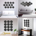 Evento Acrylic Mirror Hexagon 3d Wall Sticker Sets Decore Art Hexagonal Design Decoration For Home Decor Living Bed Room And Offices And For Gifts Piece Item Silver Golden Black (12 pieces). 