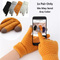 1 Pair of Stylish Touch Screen Winter Gloves for Women (No Color Choice) Men Winter Knitted Gloves Warm Windproof Fashionable Touch Gloves with Ribbed Cuffs Comfortable Winter Gloves for Girls. 