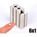 pack of Small Round Super Strong neo-dymium Magnets Size 6X1Mm. 