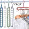 BuyJoy Space Saving Hangers & Magic Hangers For Cloths - Strong Plastic 9 Hole Wardrobe Hangers ( Same Colors). 