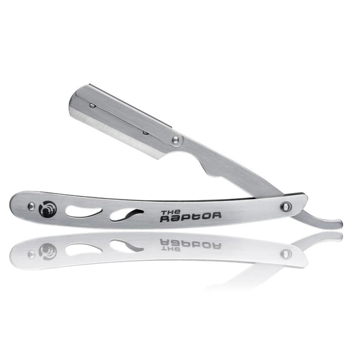 DM INTL Razor Blade Quality Handle Stainless Steel Barber Shaving Beard Straight Cut Throat Folding Safety Face Cleaner Personal Care Use In Saloons For Men And Boys Ustra 22 Cm Silver