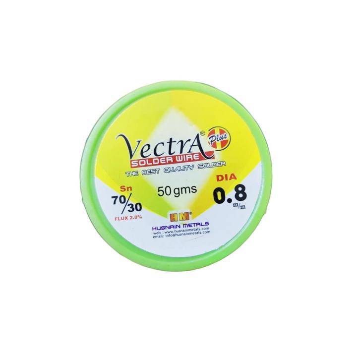Vectra Green High Tin 70/30 Soldering Wire Roll - 50g Solder Wire Dia 0.8 for Precise Soldering Jobs
