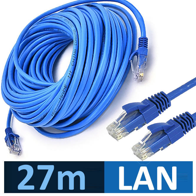 27 meters LAN Cable Fixed Connectors (88 feet) - Long High Standard Ethernet Cable