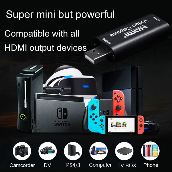 Video Recording Card Capture Card HDMI USB Adapter, 4K HDMI Capture Card HDMI Video Capture USB 2.0 1080P for Gaming, Streaming TV, Recorder Live Streaming Video for Windows Mac OS