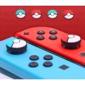 4x Nintendo Switch & Lite Pokemon Thumb Grips Blue Red Pokeball Caps for Joy Con. 