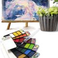 InstaOrder - Pack Of 33 - Solid Water Colors - Pigment Rich Vibrant Colors - Foldable Packing - Detachable Spong With Refilable Water Brush - For Artist Painting And Designing. 