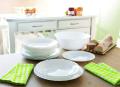 Marble Dinner Set- 50 Pieces - 6  Persons Serving-White. 