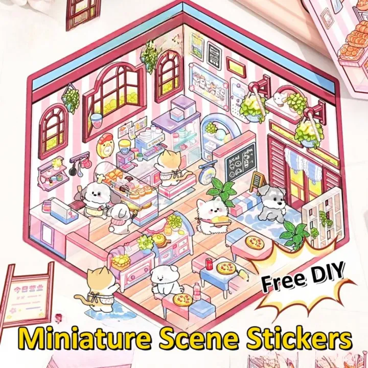 Stackable 3D Stickers Collectible Handcrafted Cartoon Miniature Scene ...