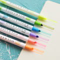Panda Online 6 Colors Double-ended Highlighter Pen Set Fluorescent Pens Milkliner Painting Candy Colored Pen Students. 