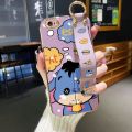 YIWESAN For iPhone 6 Plus Case With Wristband New Design Phone Case For Girl Women Pattern Shockproof Plating Silicone Casing Cartoon Fashion Donkey Full Cover SoftCase Protection Cases. 