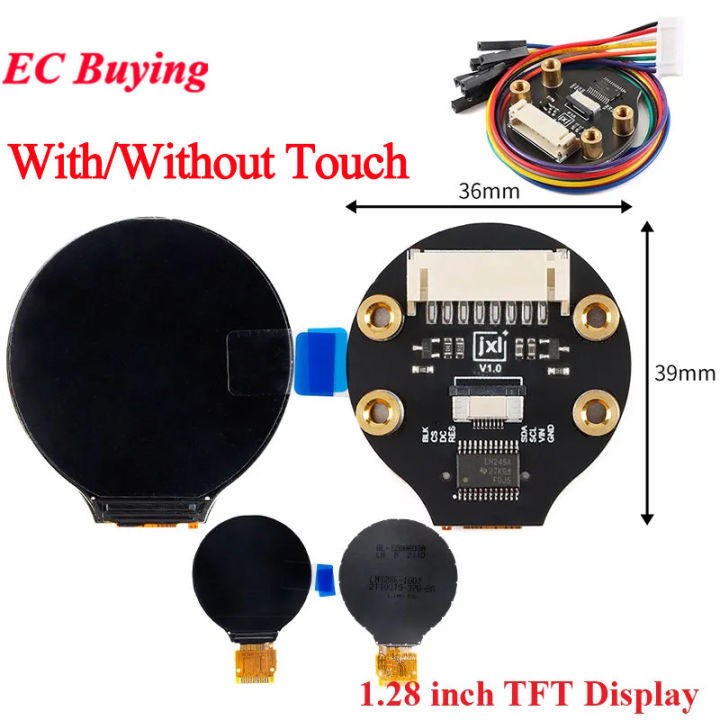 1.28 inch IPS Color TFT LCD Display Module 1.28 RGB LED Round Touch Screen GC9A01 Drive 4 Wire SPI Interface 240x240 Board