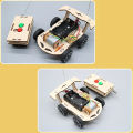 DIY Mini Solar Wireless Remote Control Car Toy Science Educational Toy Assembly RC Toys Wooden Car Vehicle Model For Kids. 