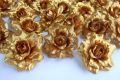 Artificial Rose Bunch Flower silk flower decor home ornaments decorative for wedding party flowers-Golden. 