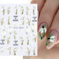White Tulip Magnolia Flowers 5D Nail Stickers Embossed Flora Self-adhesive Slider For Nail Gel Polish Summer Manicure SASTZ-5D27. 