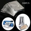 100PCS Silver Food Grade Kitchen Supplies Vacuum Sealer Storage Pouches Heat Seal Bag Aluminium Foil Bags. 