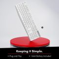 Macally Wireless Keyboard - 2.4G Ergonomic Full Size Keyboard | Numeric Keypad with 13 Shortcut Keys | Plug & Play Quiet Cordless Keyboard for Laptop & Windows PC – White. 
