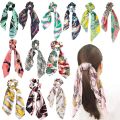 1 Scarf Hair Scrunchies Ties with Long Tails Hair Elastic Bands for Girls and Women. 