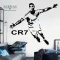 Sabnas Cristiano Ronaldo CR7 Quote Wall Decor Stickers 2 X 2 Feet Wall Decal Sticker Vinyl For boys bed room living room sports clubs football soccer lover and academy Black Color. 